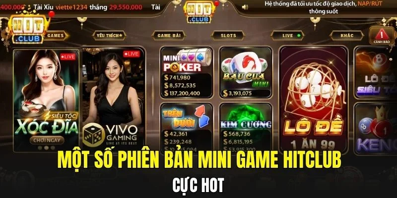 Một số phiên bản Mini game Hitclub cực hot