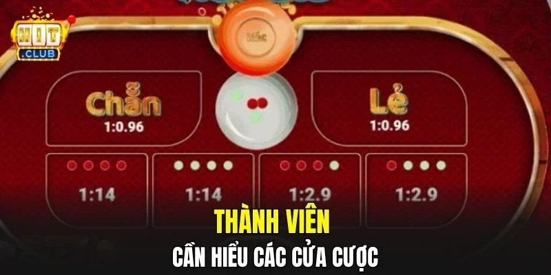 Thành viên cần hiểu các cửa cược